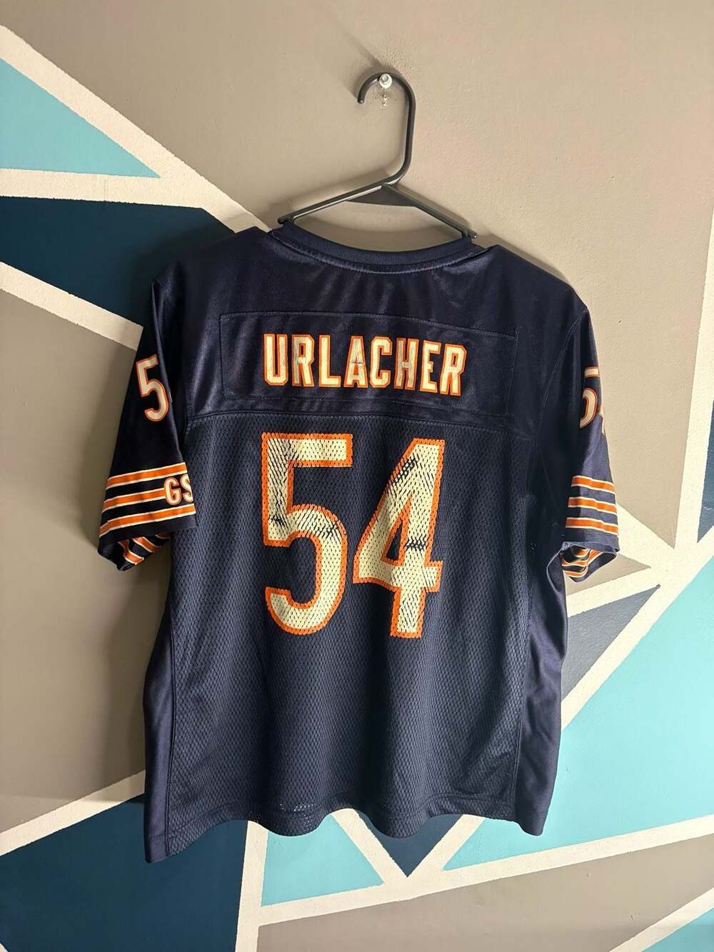 Vintage Reebok NFL Chicago Bears Brian Urlacher 54 Navy Blue Mesh Football Jerse - Picture 6 of 7